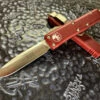Microtech UTX-85 Single Edge Satin Standard Merlot