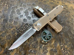 Microtech UTX-85 Single Edge Satin Standard Tan