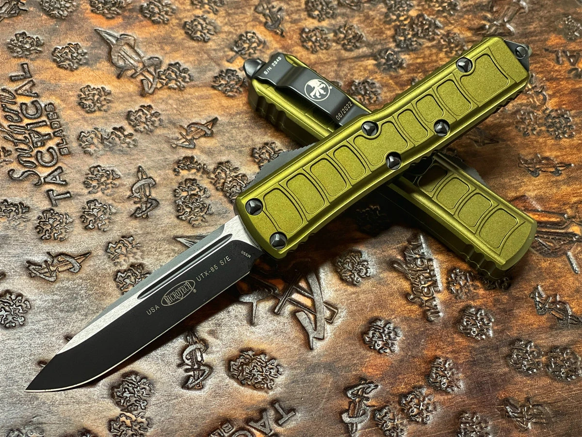 Microtech UTX85 II Stepside Single Edge Standard OD Green Signature Series 3 Microtech UTX85 II Stepside Single Edge Standard OD Green Signature Series