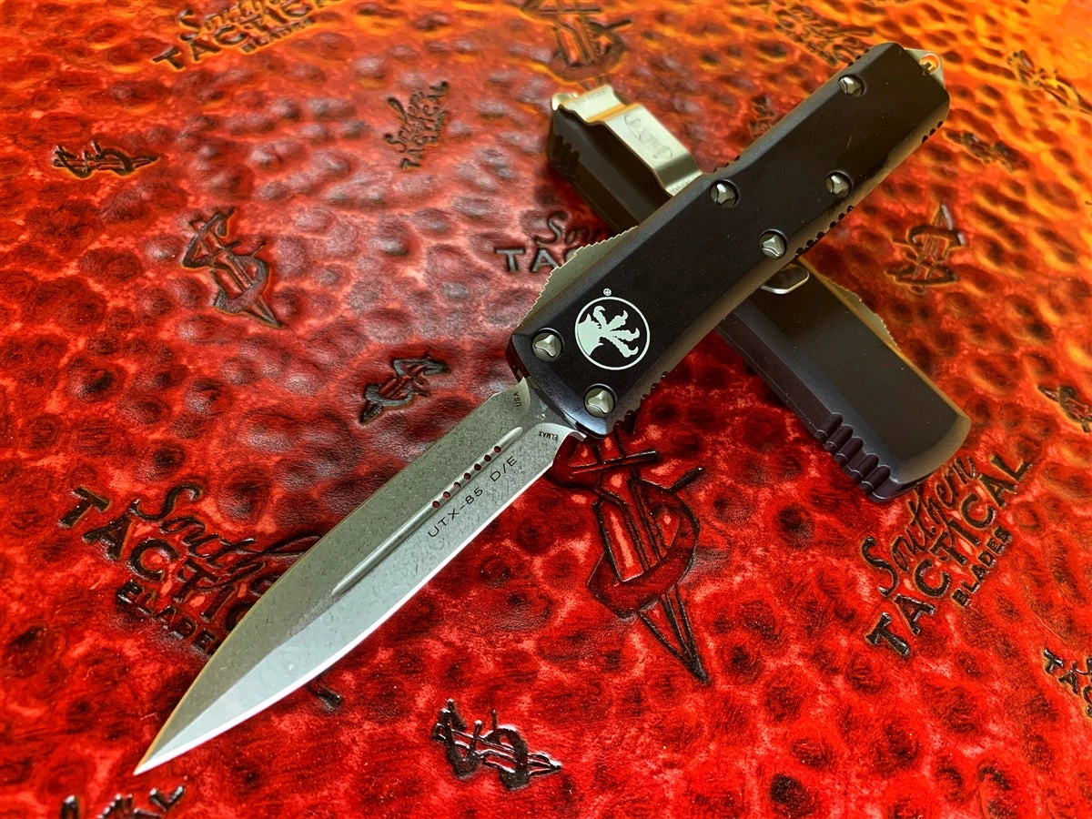 Microtech UTX85 Double Edge Stonewashed Standard Black 3 Microtech UTX85 Double Edge Stonewashed Standard Black