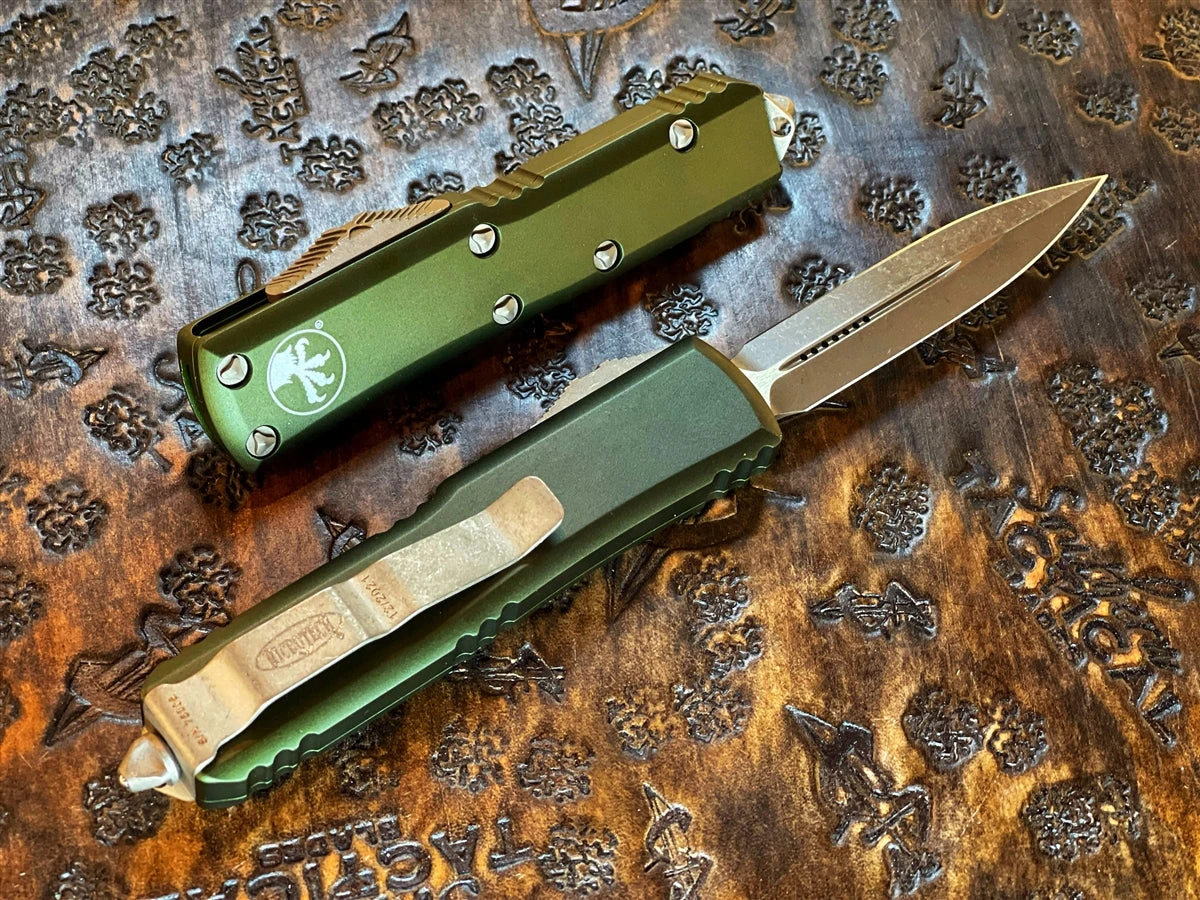 Microtech UTX-85 Double Edge Bronzed Standard OD Green 4 Microtech UTX-85 Double Edge Bronzed Standard OD Green - Image 2