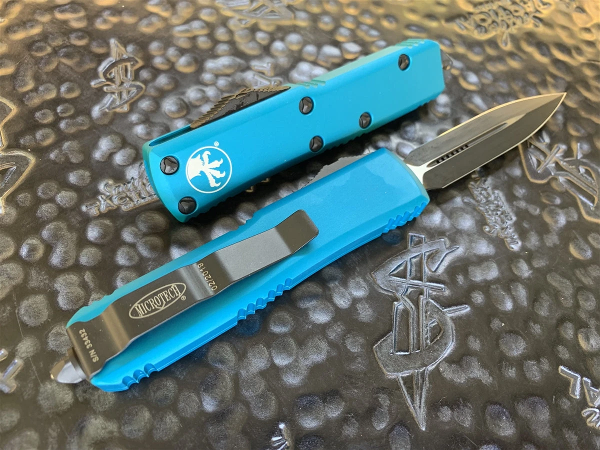 Microtech UTX85 Double Edge Standard Turquoise 4 Microtech UTX85 Double Edge Standard Turquoise - Image 2
