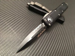 Microtech UTX85 Double Edge Part Serrated Black