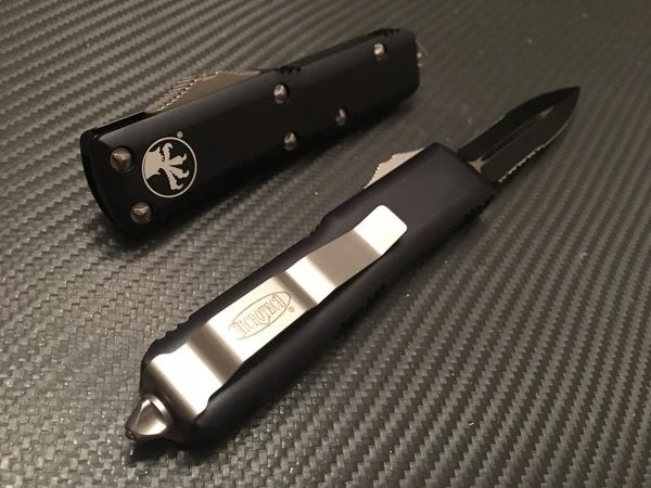 Microtech UTX85 Double Edge Part Serrated Black 4 Microtech UTX85 Double Edge Part Serrated Black - Image 2