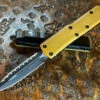 Microtech UTX-85 Double Edge Full Serrated G10 Tan Top