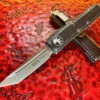 Microtech UTX85 Tanto Edge Apocalyptic Standard Distressed Black