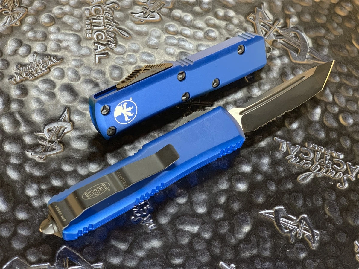 Microtech UTX85 Tanto Part Serrated Blue 4 Microtech UTX85 Tanto Part Serrated Blue - Image 2