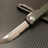 Microtech UTX85 Tanto Satin Part Serrated OD Green -Southern Blades MT233 5OD 2