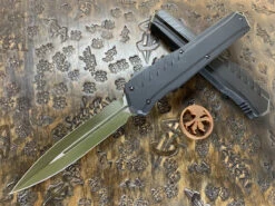 Microtech Cypher MK7 Double Edged Limited Edition OD Green Blade W/ Black Accents