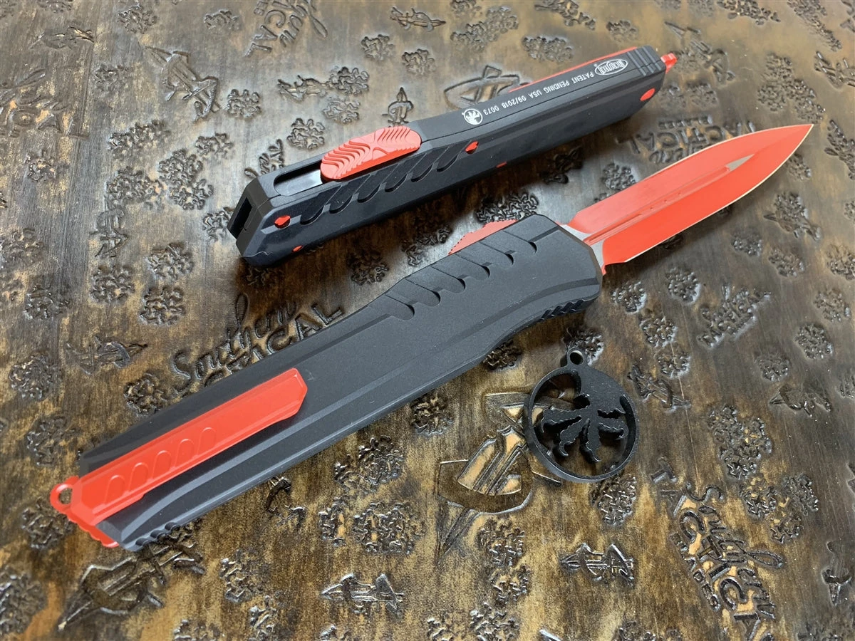 Microtech Cypher MK7 Double Edge Red W/ Red Accents 4 Microtech Cypher MK7 Double Edge Red W/ Red Accents - Image 2