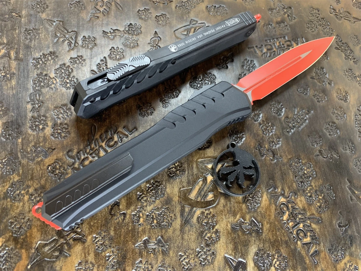 Microtech Cypher MK7 Double Edge Red W/ Black Accents 4 Microtech Cypher MK7 Double Edge Red W/ Black Accents - Image 2