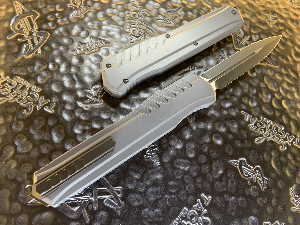 Microtech Cypher MK7 Double Edge Double Full Serrated Grey 4 Microtech Cypher MK7 Double Edge Double Full Serrated Grey - Image 2