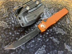Microtech HALO VI Tanto Black Standard DLC Orange Signature Series