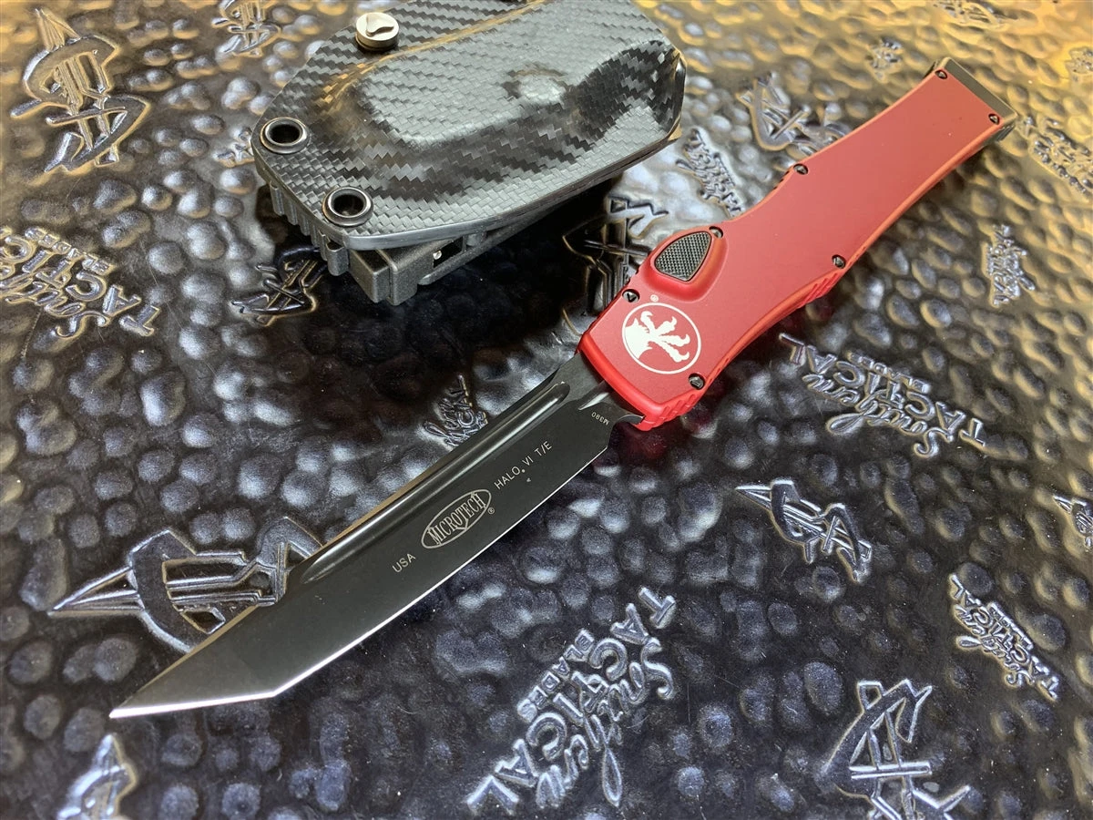 Microtech HALO VI Tanto Black Standard DLC Red Signature Series 3 Microtech HALO VI Tanto Black Standard DLC Red Signature Series