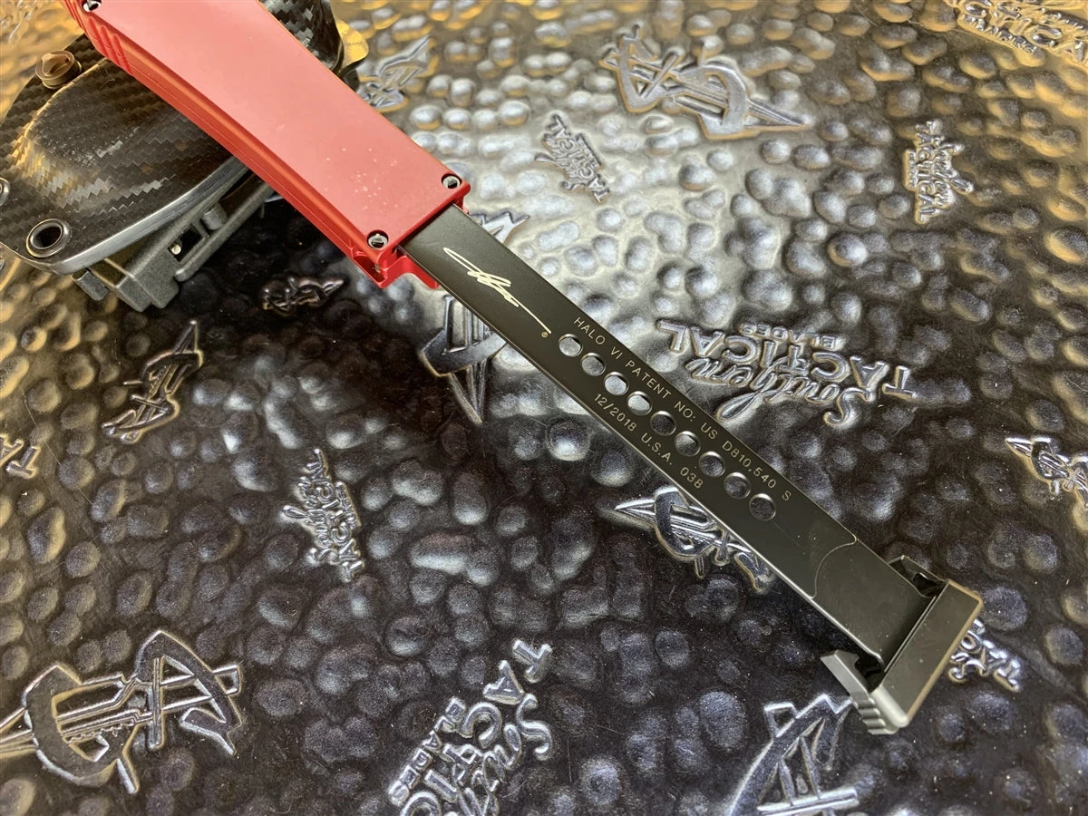 Microtech HALO VI Tanto Black Standard DLC Red Signature Series 4 Microtech HALO VI Tanto Black Standard DLC Red Signature Series - Image 2