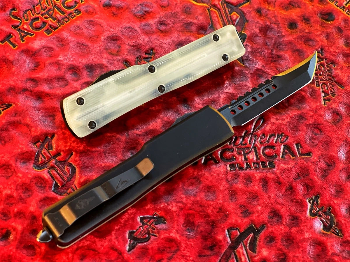 Microtech UTX70 Hellhound Tanto DLC Standard Jade G10 Top W/ DLC Accents Shadow Editon 4 Microtech UTX70 Hellhound Tanto DLC Standard Jade G10 Top W/ DLC Accents Shadow Editon - Image 2