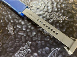 Microtech HALO VI Hellhound Tanto Apocalyptic Standard Distressed Blue Signature Series -Southern Blades MT519 10DBL 4