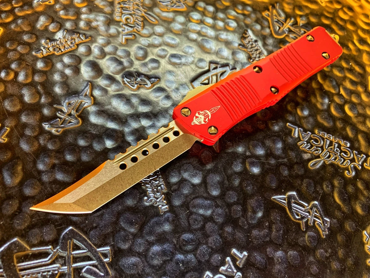 Microtech Troodon Hellhound Tanto Bronzed Standard Red 3 Microtech Troodon Hellhound Tanto Bronzed Standard Red