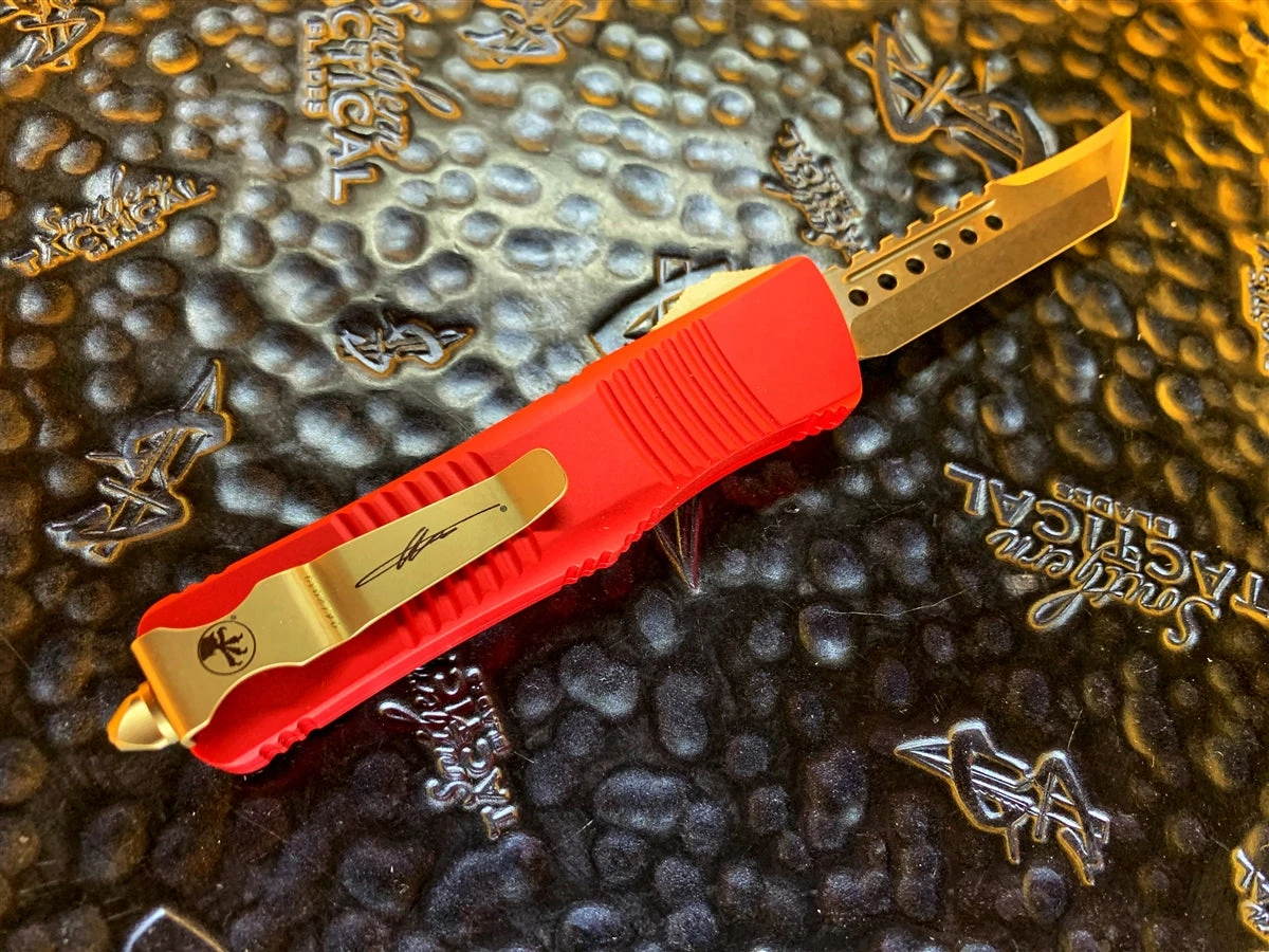 Microtech Troodon Hellhound Tanto Bronzed Standard Red 4 Microtech Troodon Hellhound Tanto Bronzed Standard Red - Image 2
