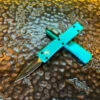 Microtech UTX-70 Double Edge Standard Turquoise California Edition 2 Microtech UTX-70 Double Edge Standard Turquoise California Edition -Southern Blades MTCA147 1TQ 2