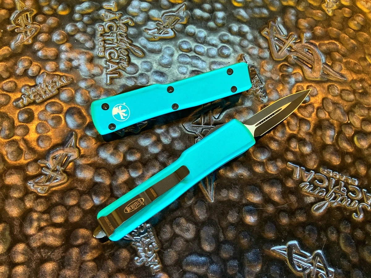 Microtech UTX-70 Double Edge Standard Turquoise California Edition 4 Microtech UTX-70 Double Edge Standard Turquoise California Edition - Image 2
