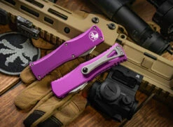 Microtech Hera OTF Automatic Knife Violet 3" Dagger Stonewash 702-10VI 6 Microtech Hera OTF Automatic Knife Violet 3" Dagger Stonewash 702-10VI -Southern Blades Microtech Combat Hera 702 10 VI Closed 2 55322.1663871927
