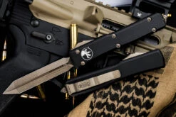 Microtech Ultratech Spartan OTF Automatic Knife Black 3.4" Bronze Apocalyptic Spartan 223-13AP