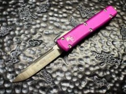 Microtech Ultratech Single Edge Satin Standard Violet OTF Automatic Knife