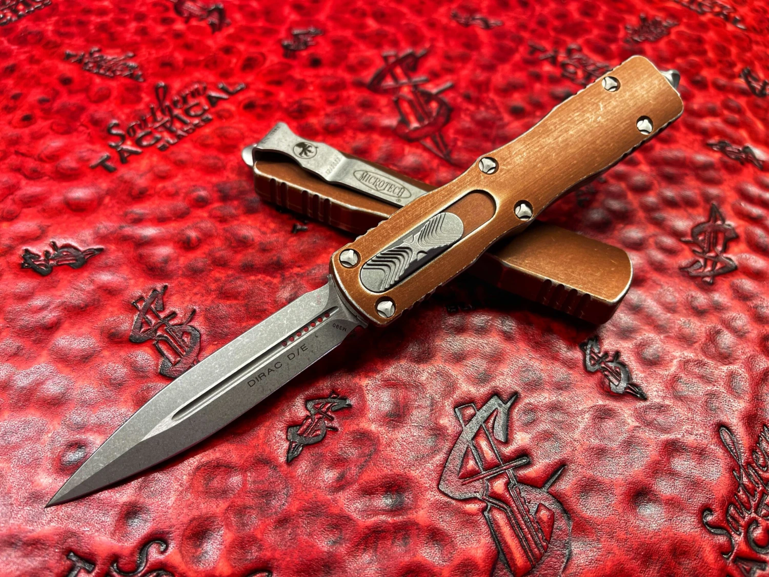 Microtech Dirac Double Edge Stonewashed Standard Distressed Tan 3 Microtech Dirac Double Edge Stonewashed Standard Distressed Tan