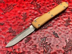 Microtech Ultratech Tan G10 Top OTF Knife S/E Serrated Apocalyptic Standard