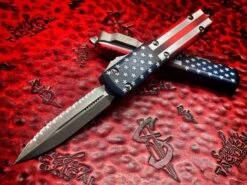 Microtech Ultratech Double Edge Full Serrated Apocalyptic USA Flag Signature Series 5 Microtech Ultratech Double Edge Full Serrated Apocalyptic USA Flag Signature Series -Southern Blades image a5b3c02a 6608 4870 b514 3a9146fb7aab