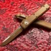 Microtech Ultratech Single Edge Cerakote Tan Standard OTF Knife