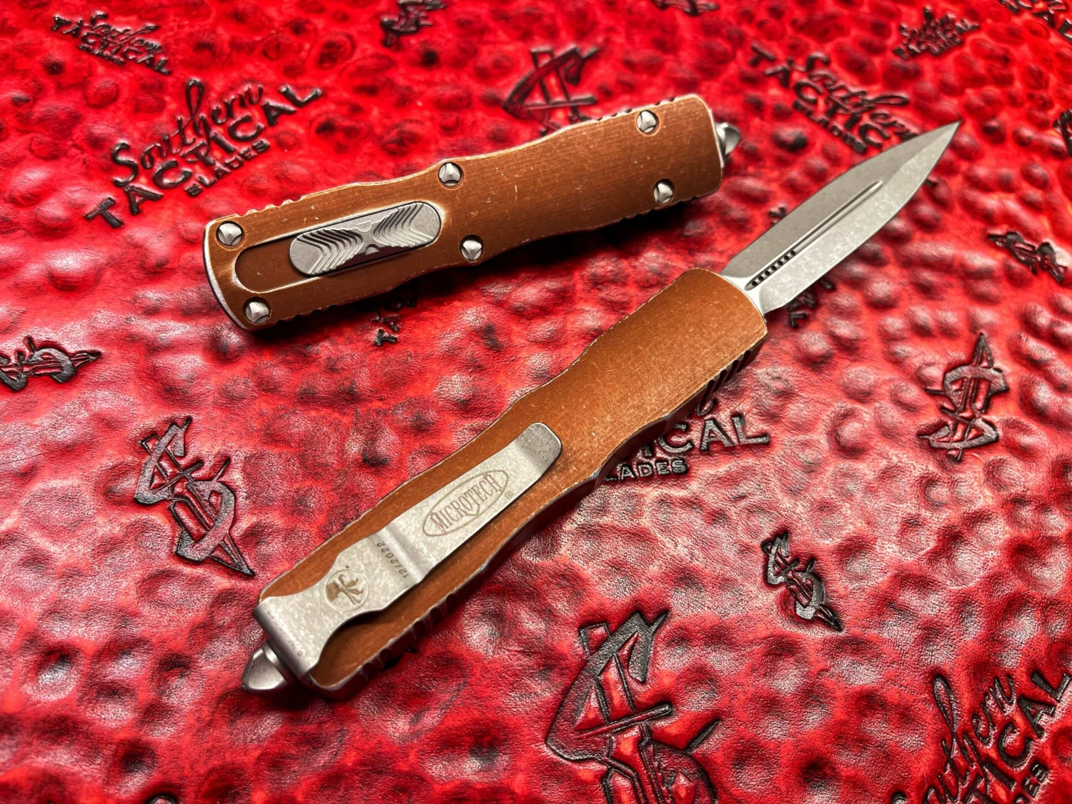 Microtech Dirac Double Edge Stonewashed Standard Distressed Tan 4 Microtech Dirac Double Edge Stonewashed Standard Distressed Tan - Image 2