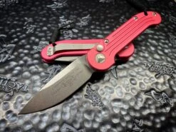Microtech LUDT Single Edge STonewashed Standard Pink