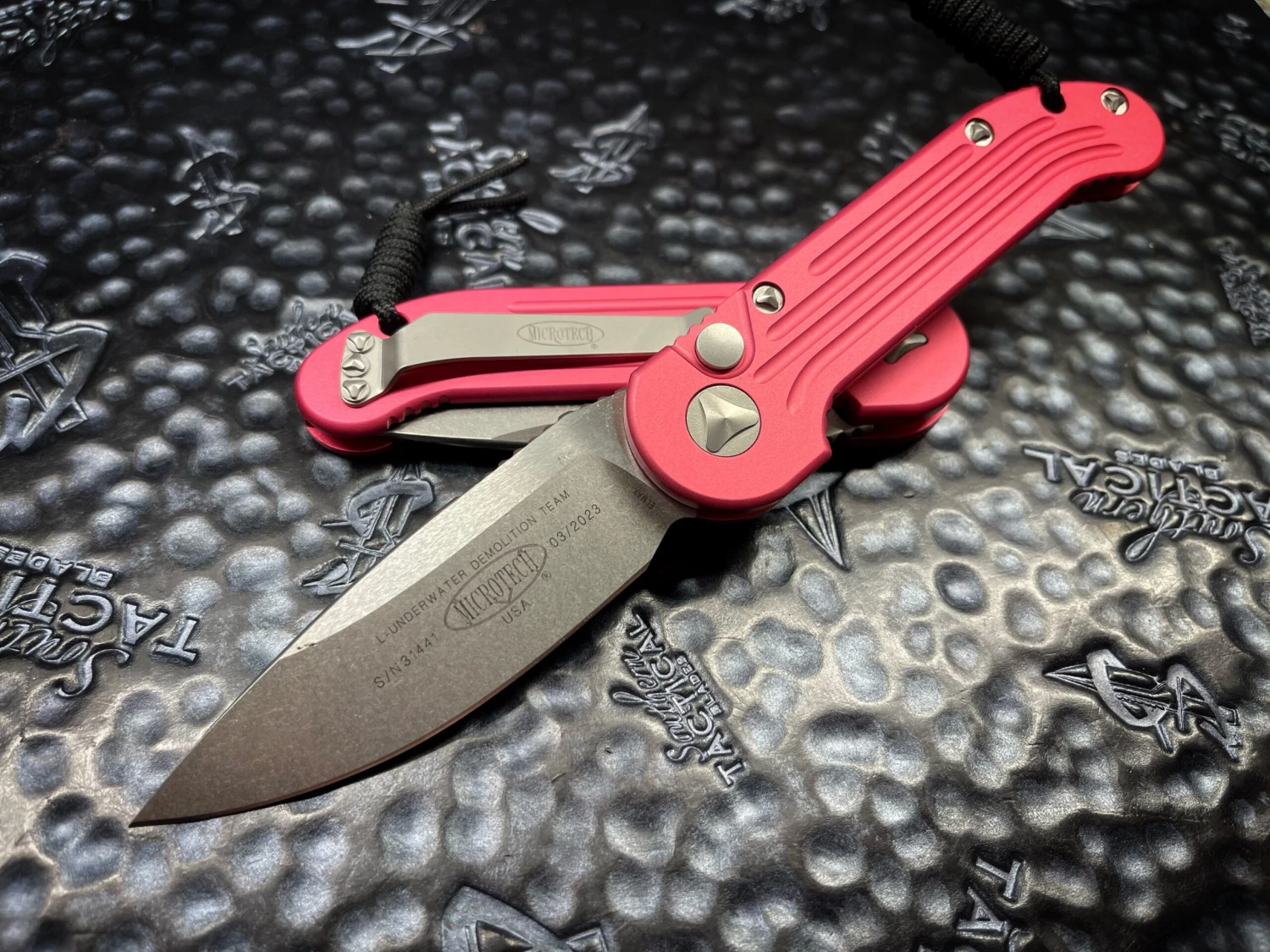 Microtech LUDT Single Edge STonewashed Standard Pink 3 Microtech LUDT Single Edge STonewashed Standard Pink